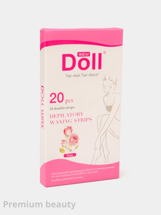Восковые полоски для депиляции Doll для тела и лица,  8, 12, 16, 20 шт