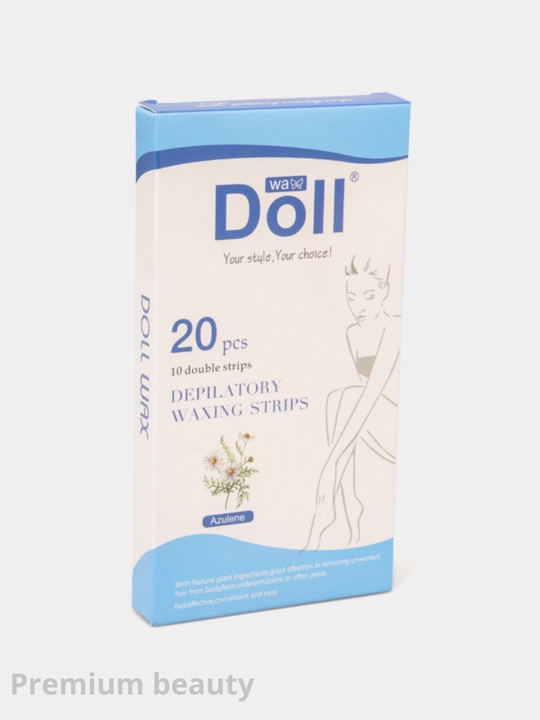 Восковые полоски для депиляции Doll для тела и лица,  8, 12, 16, 20 шт