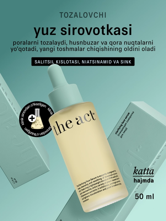 The Act yuz uchun tozalovchi serum, muammoli teri uchun, 50 ml