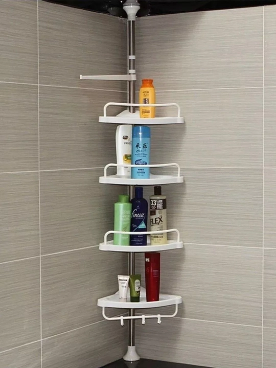 Угловая полка для ванной и душа, 4 яруса, от 1 м до 2.6-3.2 м - 