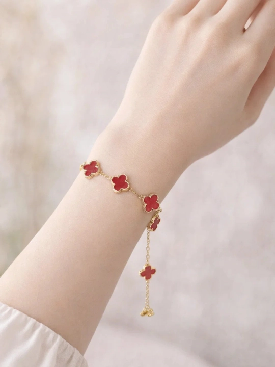 Женский стильный браслет в стиле Van Cleef, изящное украшение - 