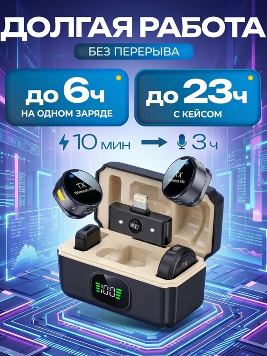 IPhone va Android uchun Type-C ulagichiga ega simsiz 2 tasi 1 da kamerali mikrofon
