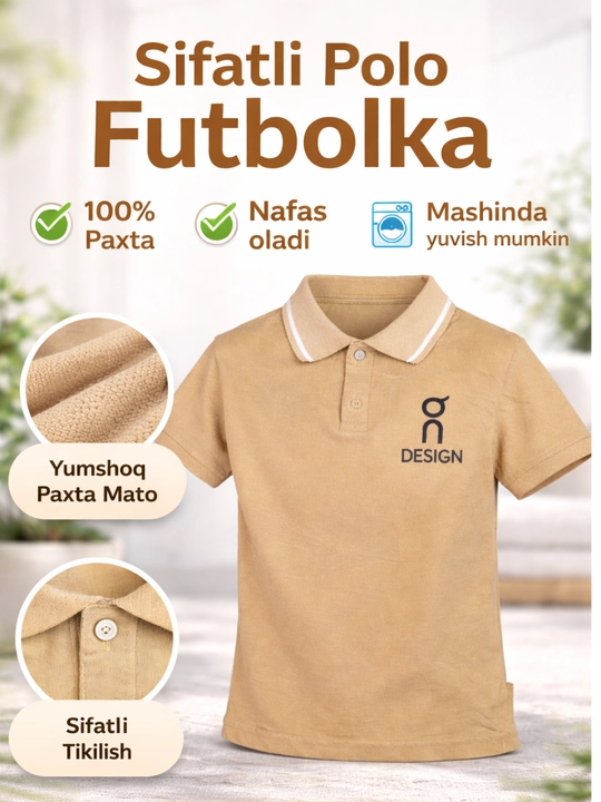 2-5 yoshli o‘g‘il bolalar uchun polo futbolkasi, xb laykra, qulay yozgi