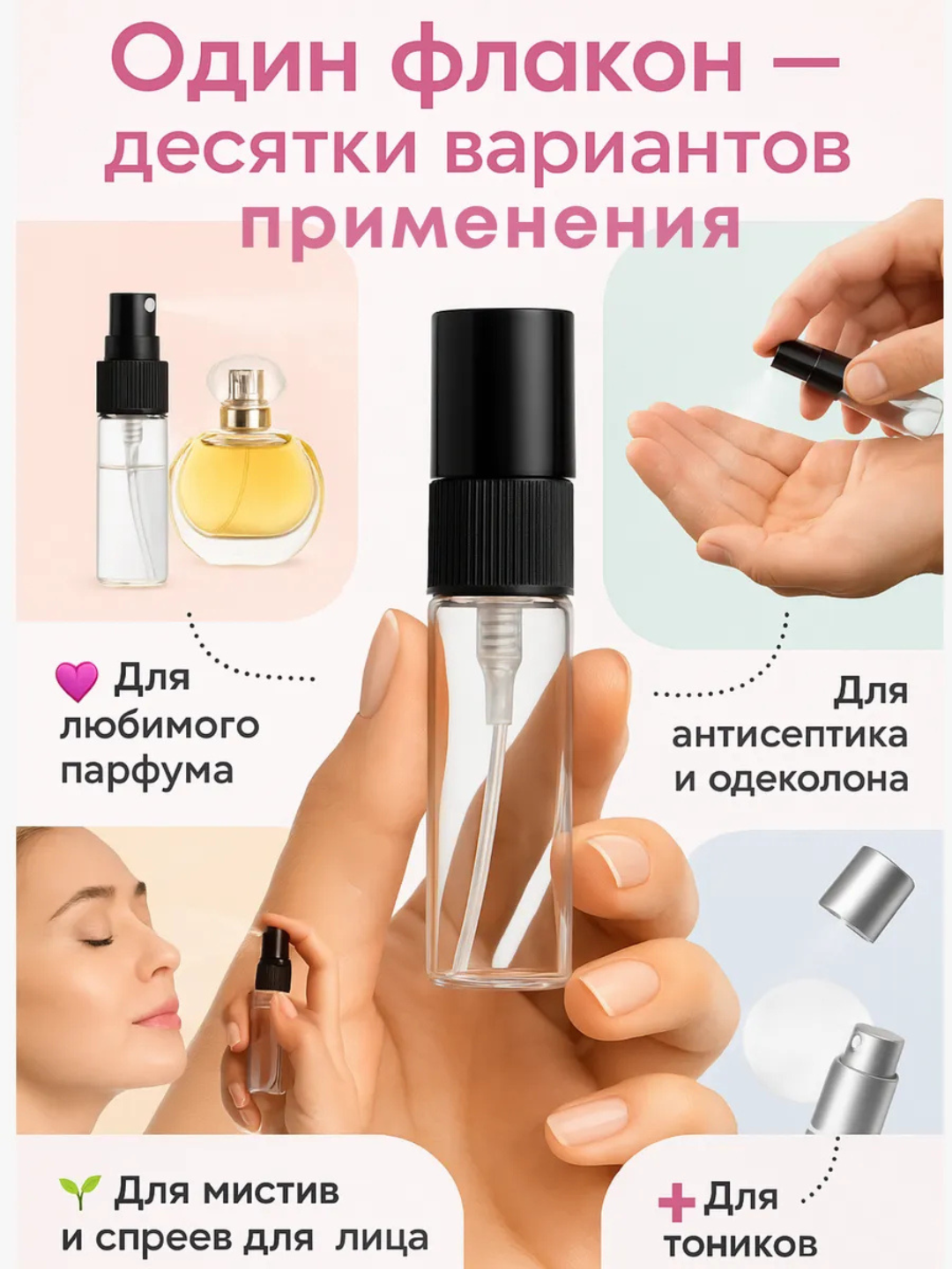 Многоразовый флакон для духов, с распылителем, атомайзер, 3, 5, 10 мл