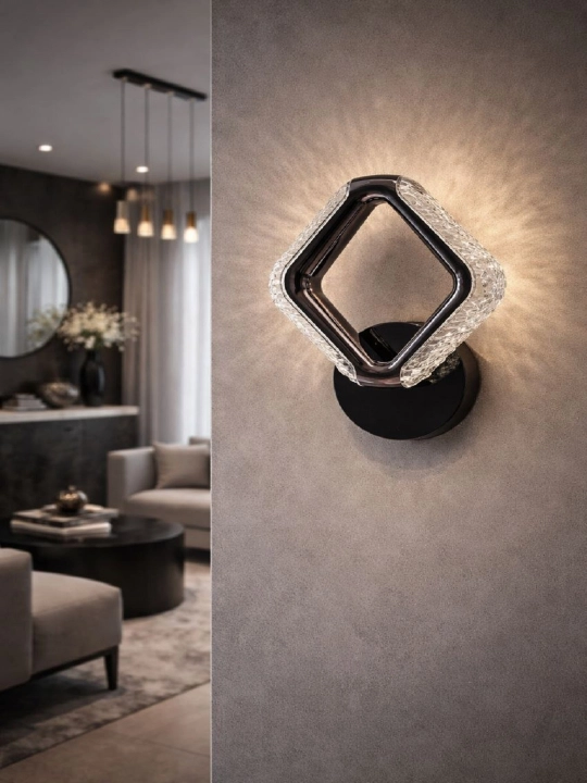 Premium LED devor bra, dekorativ chiroq qora xrom oltin rang interyer uchun zamonaviy - 