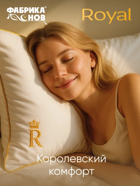 Подушка  для сна, микрогель, мягкая, гипоаллергенная, ФС Royal, 50х70 см