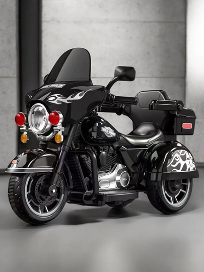 Детский электрический мотоцикл “Black Police Bike”