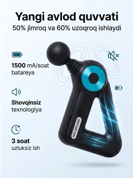 Массажер пистолет для тела, 12 в 1, Massage gun Bld 8890