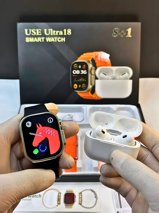 Умные часы, Smart Watch Ultra и наушники iPods pro, с 8 ремешками, подарочный набор 10 в 1