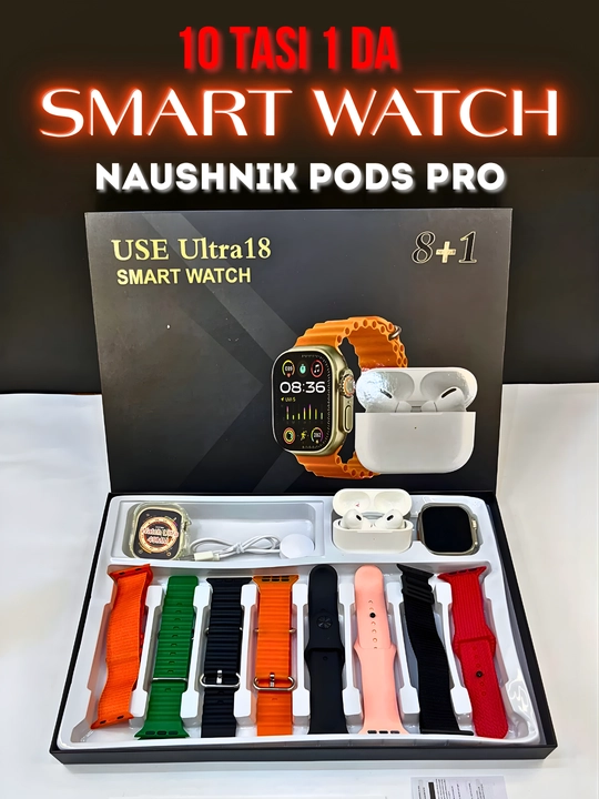 Aqilli soatlar, Smart Watch Ultra va iPods pro quloqchini, 8 ta tasmali, 10 tasi 1 da