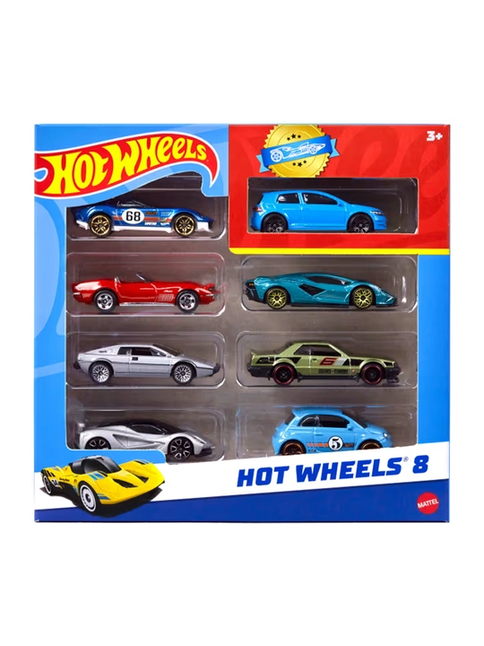 Hot Wheels 8 ta mashina/yuk mashinasi to‘plami 1:64, miks turlicha bo‘lishi mumkin - 