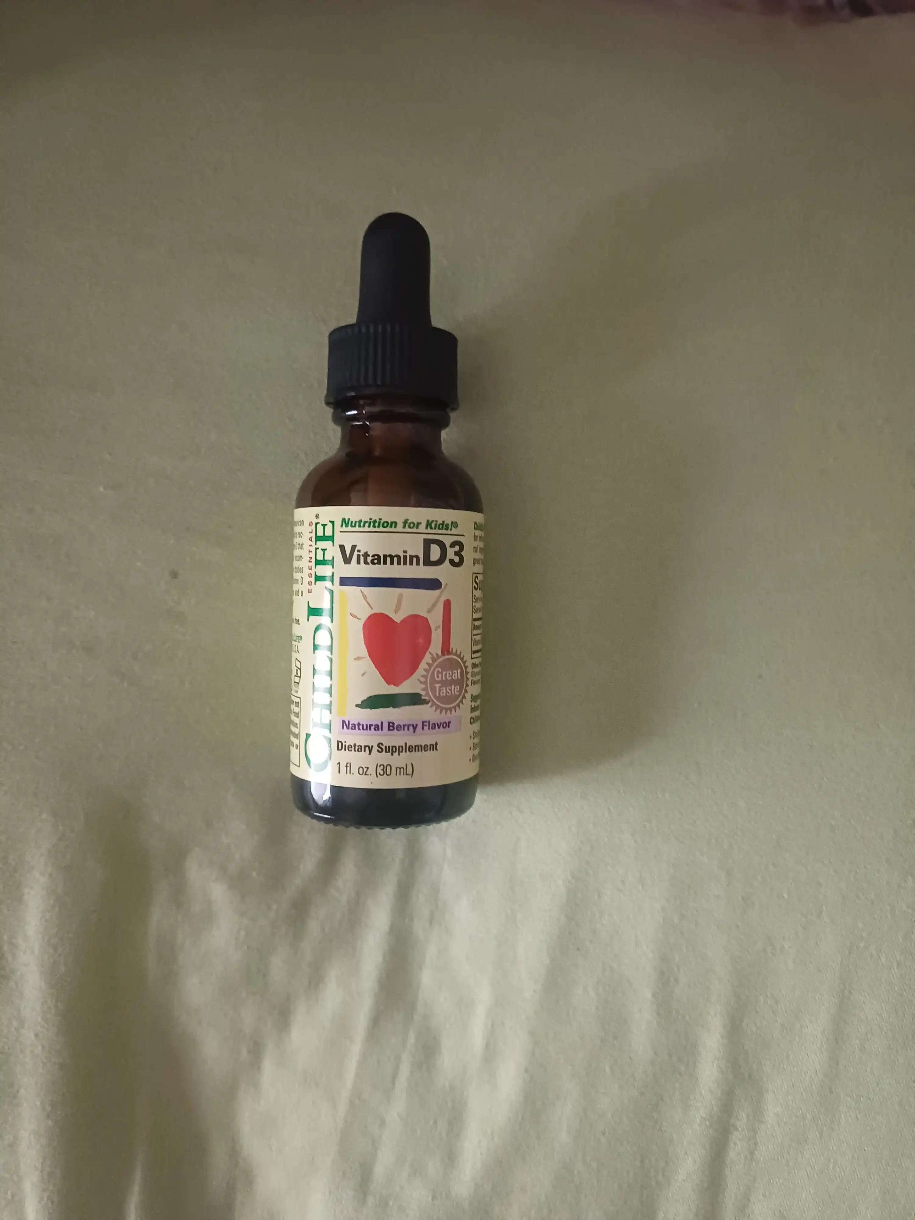 ChildLife Essentials, Витамин D3, со вкусом натуральных ягод, 30 мл