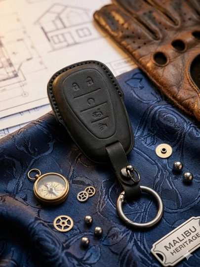 Чехол для ключа Malibu (материал бархат) кейс для пульта с брелком key case — AUTOH-MALIBUCHEXPULT-ЧЕРН