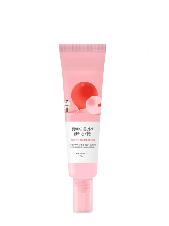 Солнцезащитная сыворотка с коллагеном Round Lab Camellia Deep Collagen Firming Sun Serum - 