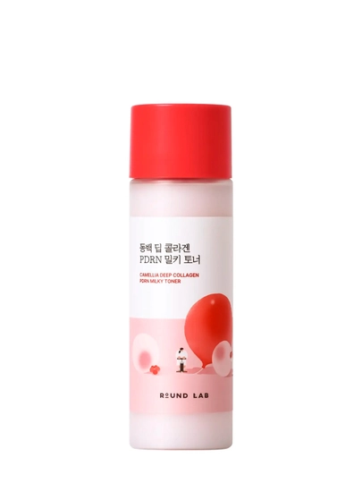 Укрепляющий молочный тонер Round Lab Camellia Deep Collagen PDRN Milky Toner - 