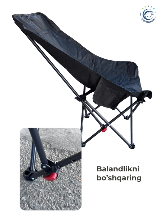 Sayyohlik stuli yig'iluvchi, baliq ovi va piknik uchun portativ taburet, chexolda