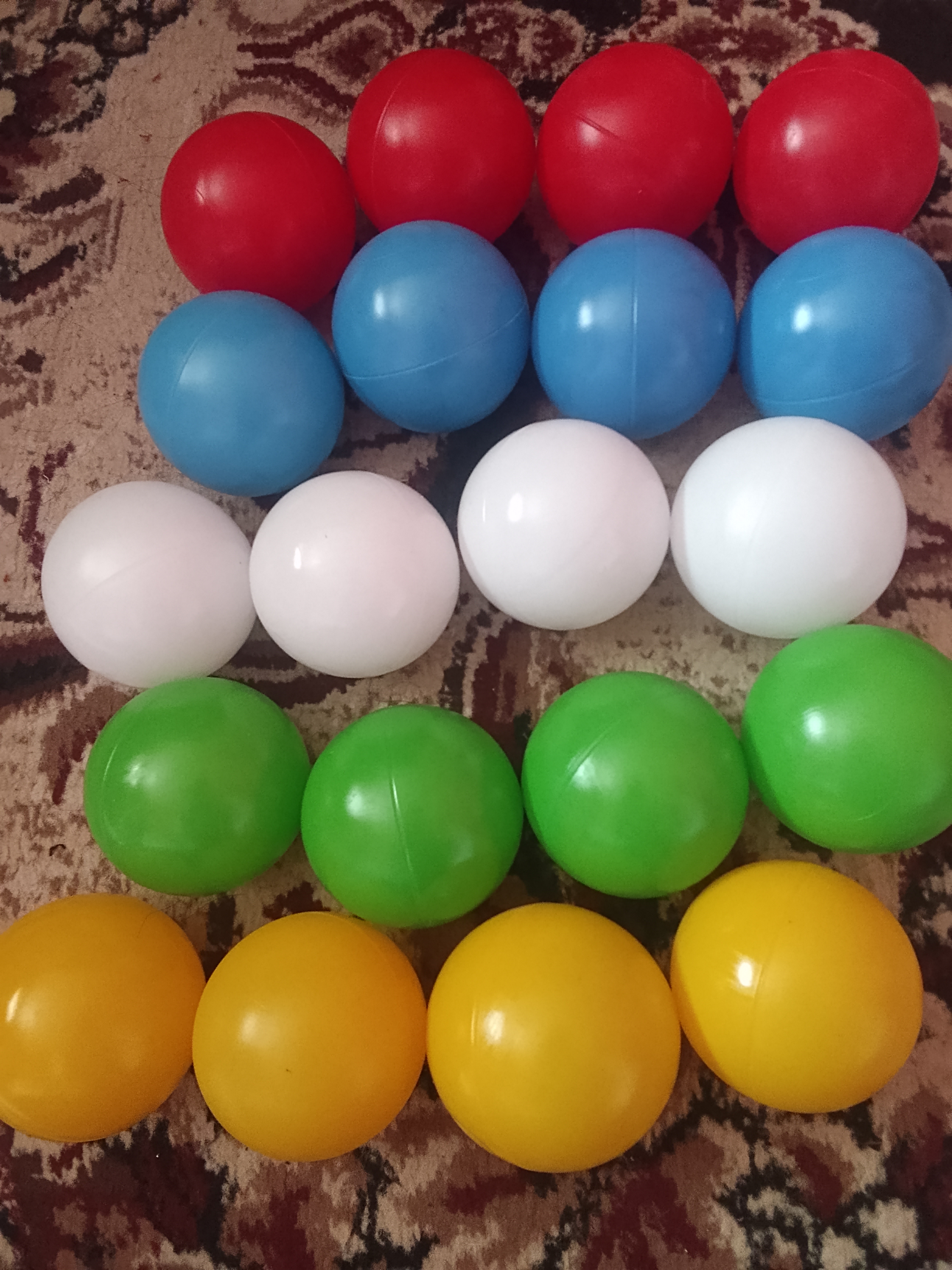 KidsPlay Color Pack – 10, 20 , 30, 40, 50, 100 dona rang-barang o‘yin to'pchalari