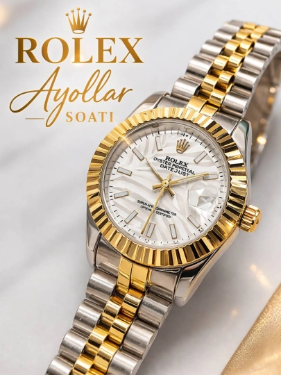 Женские наручные часы в стиле Rolex, золотисто-серебряные классические часы soatchi
