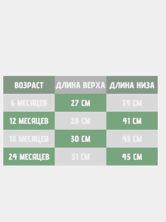 6 oydan 24 oygacha bo‘lgan o‘g‘il bolalar uchun uch qismli bolalar to‘plami
