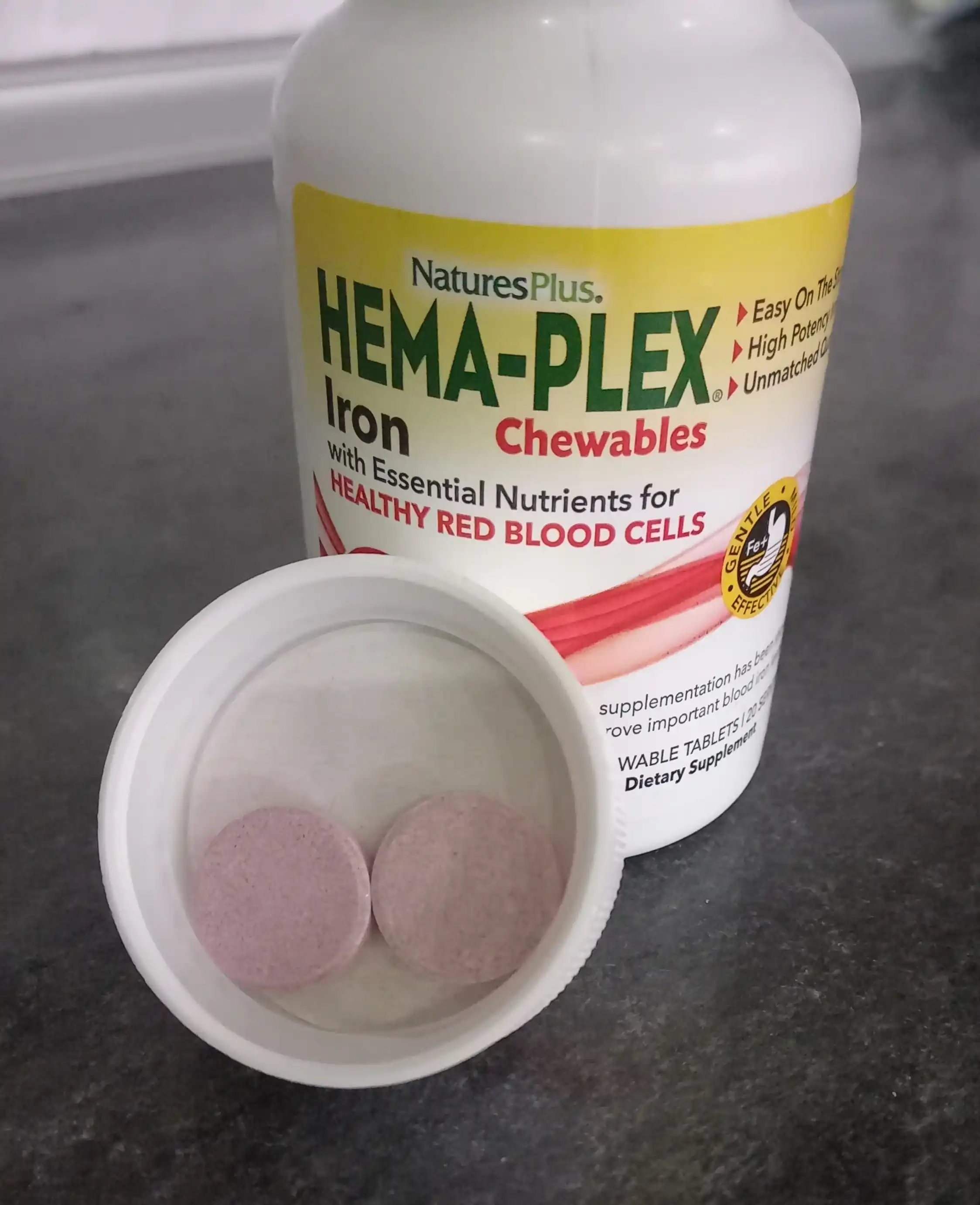 Hema-Plex, NaturesPlus, с ягодным вкусом, 60 жевательных таблеток