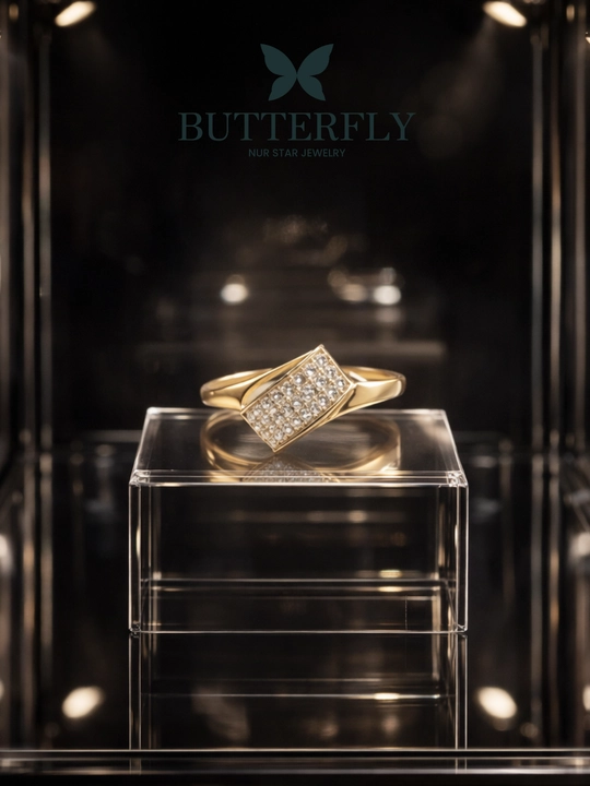 Ayollar uchun oltin uzuk, 10 xil modelda, SET6U, 585 probali oltin, BUTTERFLY GOLD