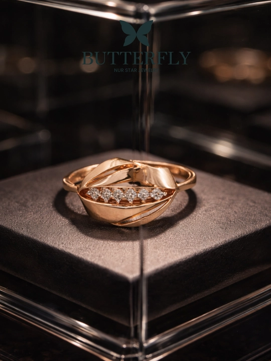 Ayollar uchun oltin uzuk, 10 xil modelda, SET6U, 585 probali oltin, BUTTERFLY GOLD