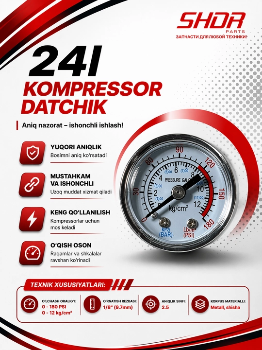 Kompressor datchik (manometr) 24L - 