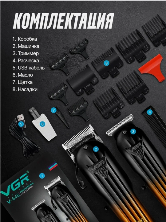 Машинка для стрижки и триммер VGR V-196 & V-996 профессиональный набор