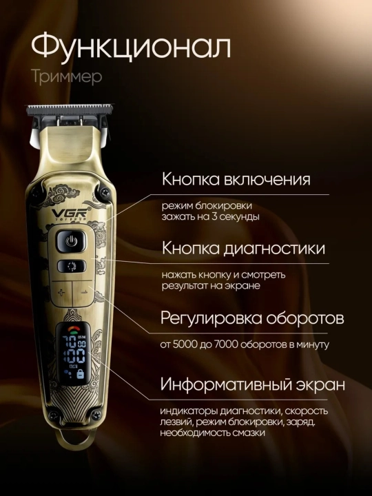 Машинка для стрижки и триммер VGR V-196 & V-996 профессиональный набор