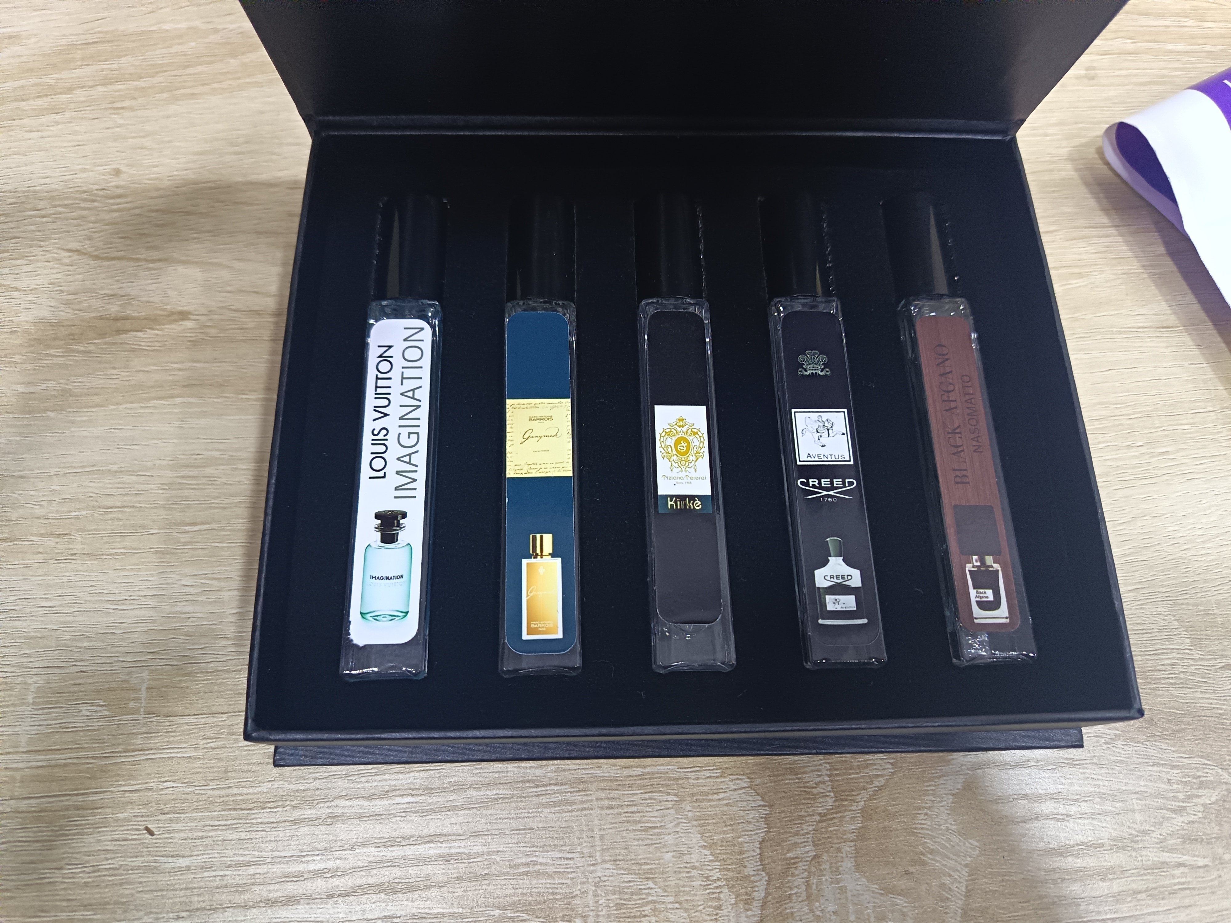 Erkaklar uchun sovg'a: 5 ta atir to'plami 1 — Ganymede, Black Afgano, Creed, hajmi 10 ml