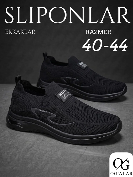 Erkaklar sliponlari, yengil, nafas oluvchi, yozgi, har kunlik qulay oyoq kiyim