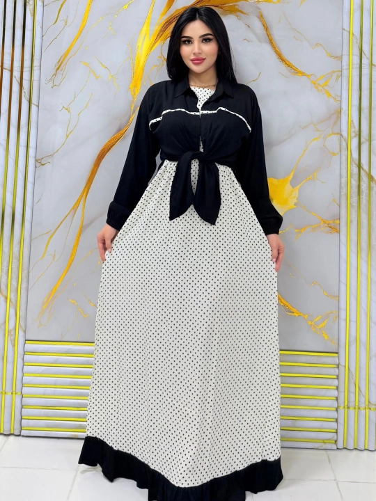 Женское платье-костюм oversize из штапеля, длинное летне-весеннее платье, размеры 46–52 - 
