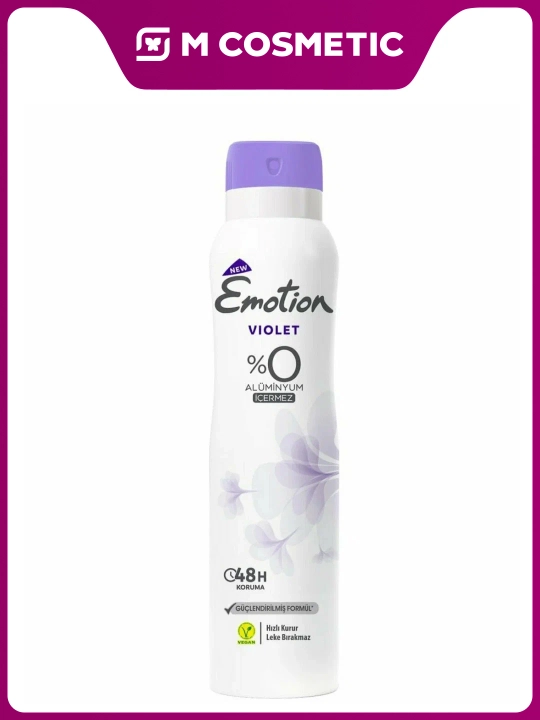 EMOTION Дезодорант Violet 150мл, свежесть и защита с мягким ароматом фиалки - 