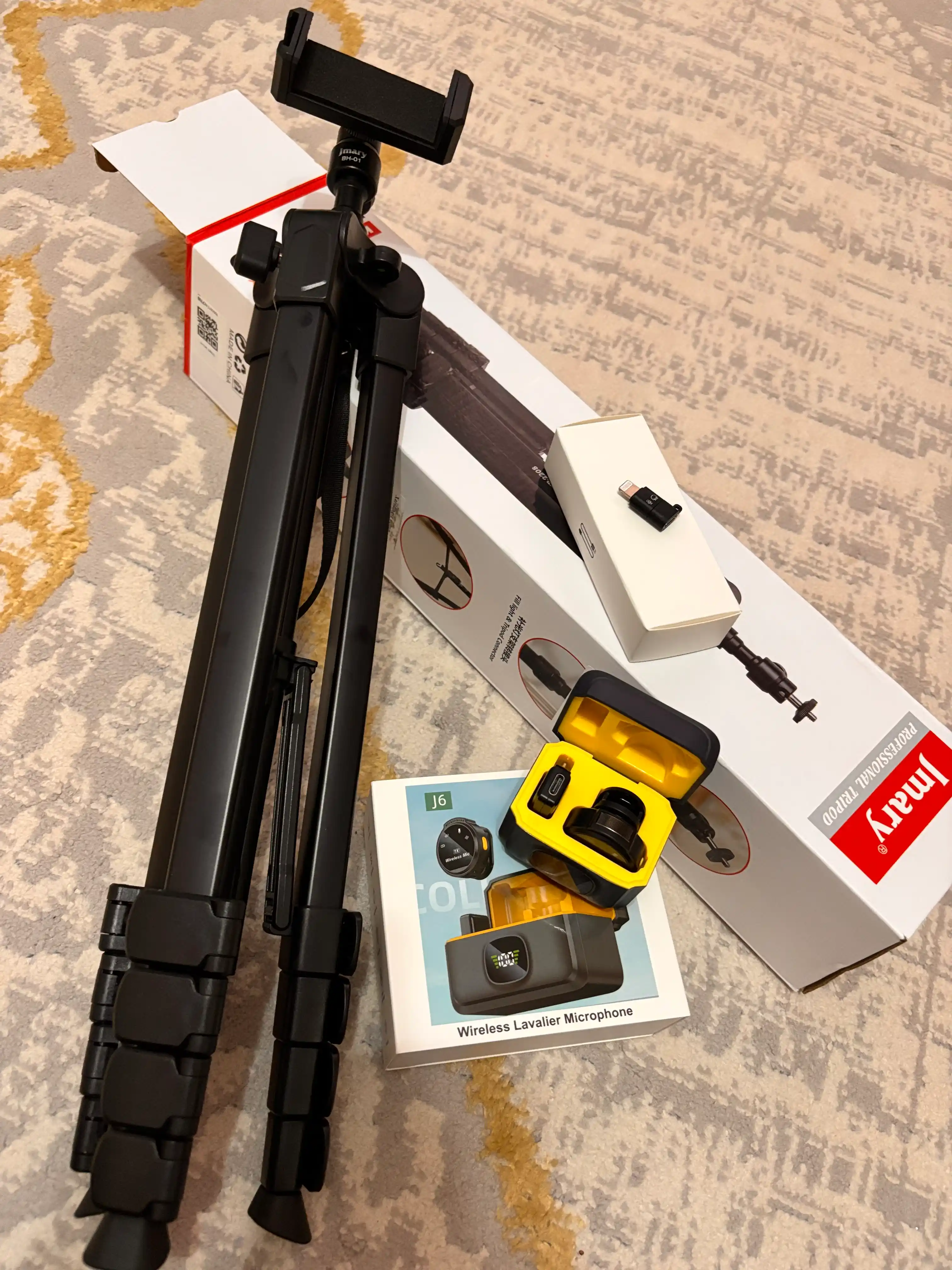 Shtativ 170 sm Jmary KP-2208, tripod telefon va kamera uchun ushlagichi bor, videolar