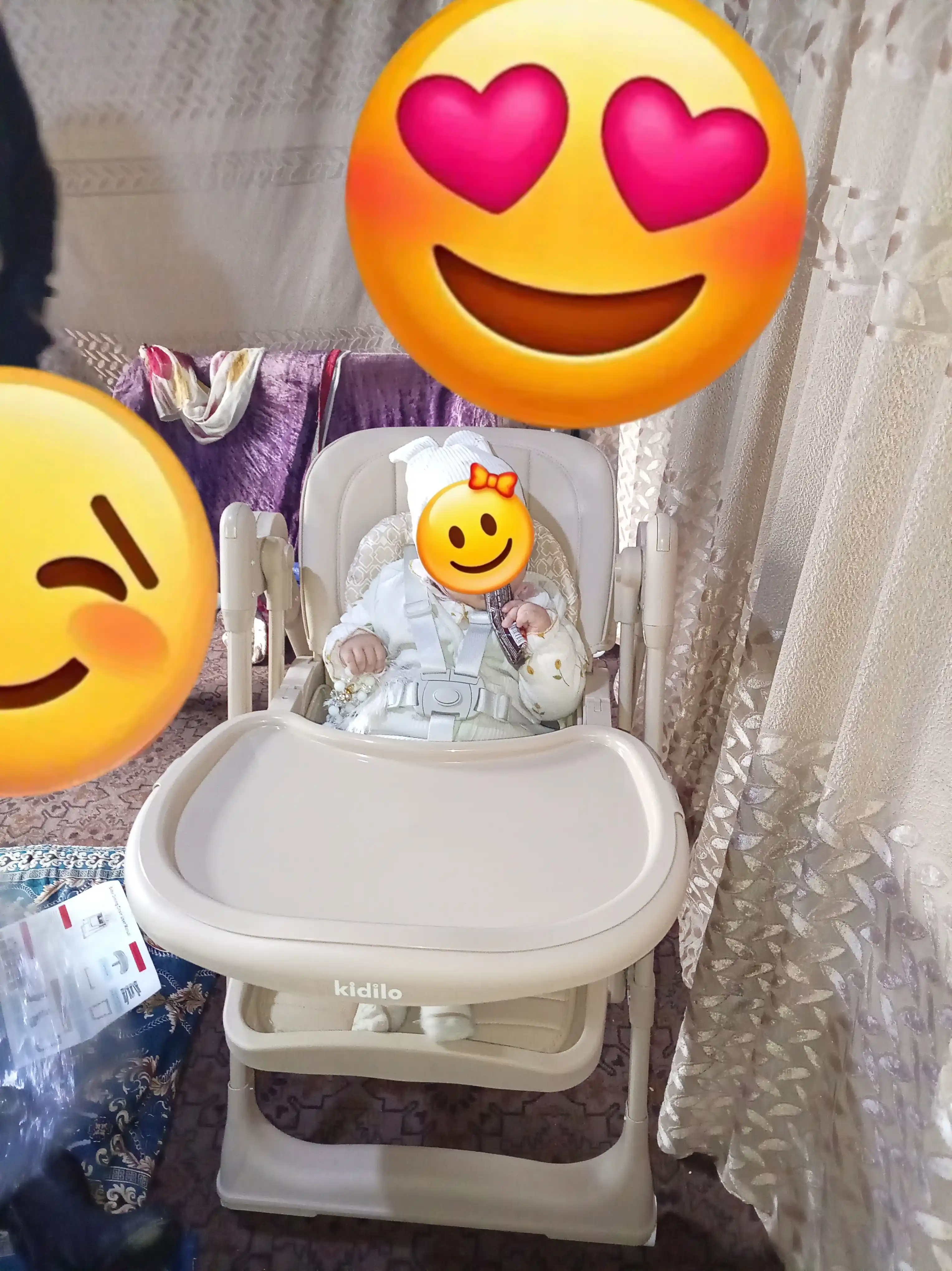 Детский стульчик для кормления+ качели, 2 в 1 Kidilo-8166