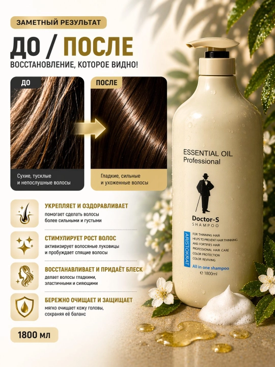 ESSENTIAL OIL Doctor-S – sochlar uchun professional shampun