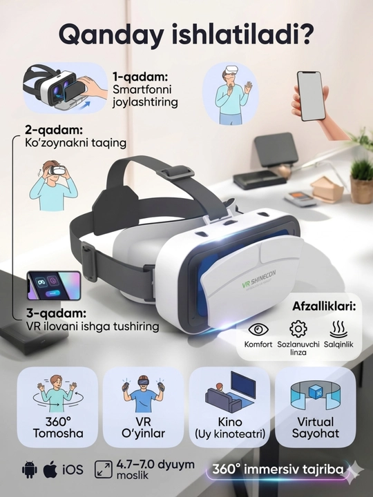 Очки виртуальной реальности VR Shinecon для смартфона
