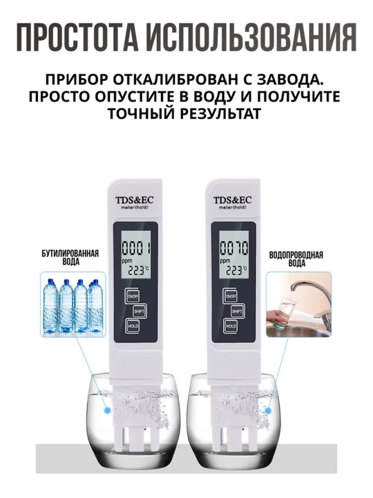 TDS метр HM Digital AquaPro AP-1, солемер, тестер качества воды