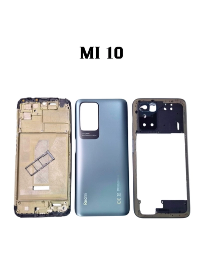 Комплект корпуса для Redmi 10 (передняя рамка + задняя крышка + стекло камеры + SIM-лоток)