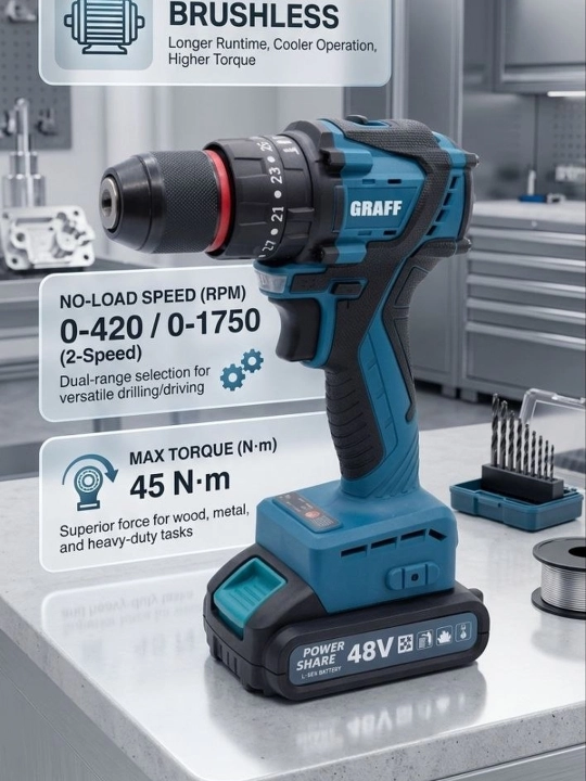 Шуруповёрт, дрель  GRAFF GF -4801D (48B)13MM - 