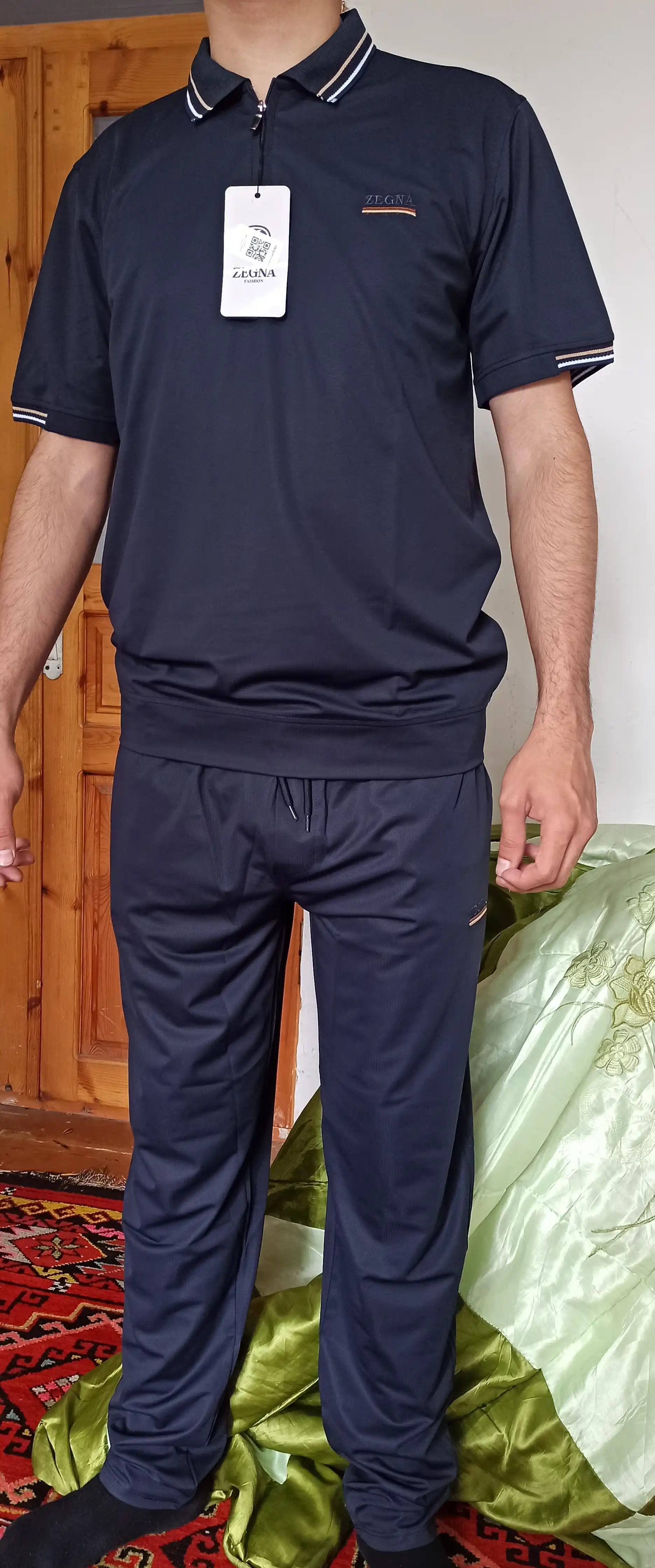 Erkaklar kiyim to‘plami, ikki qismli kostyum, polo futbolka va shim