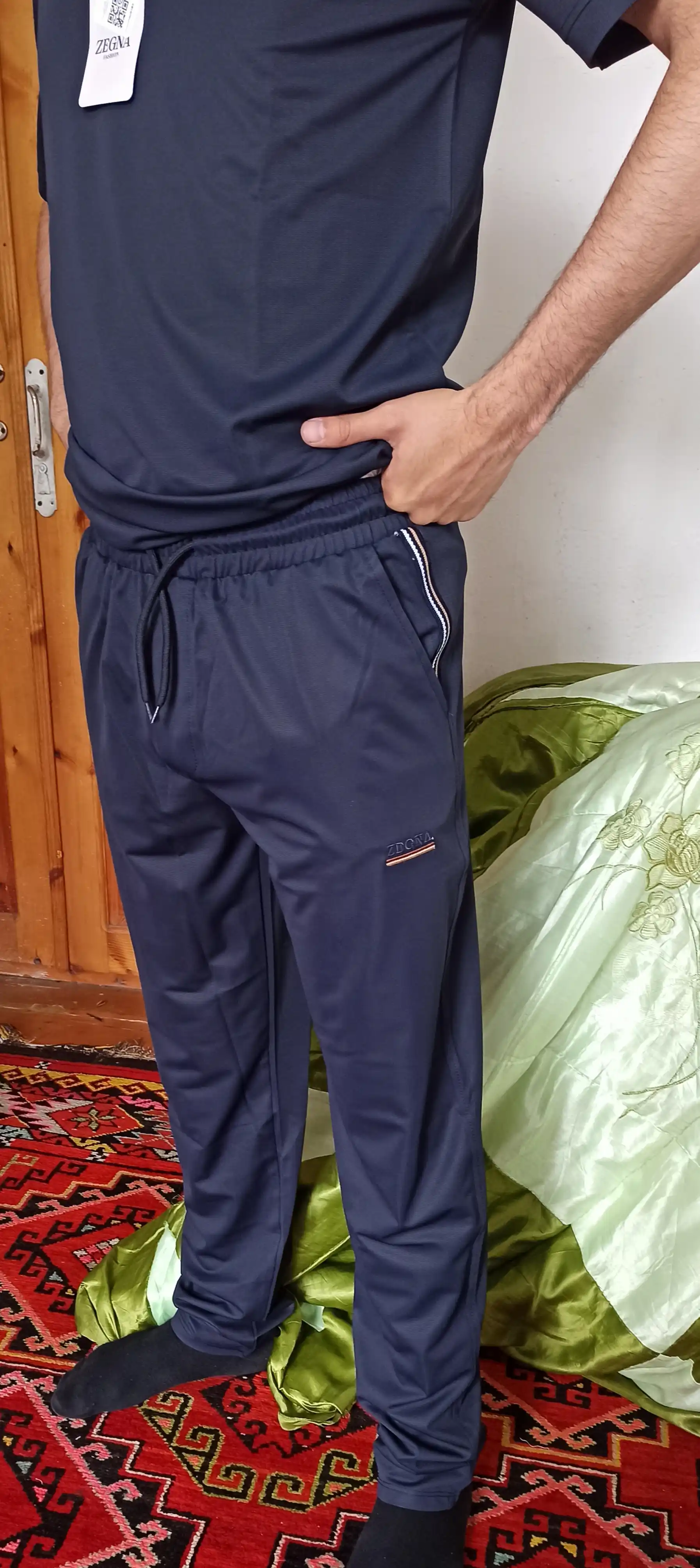 Erkaklar kiyim to‘plami, ikki qismli kostyum, polo futbolka va shim