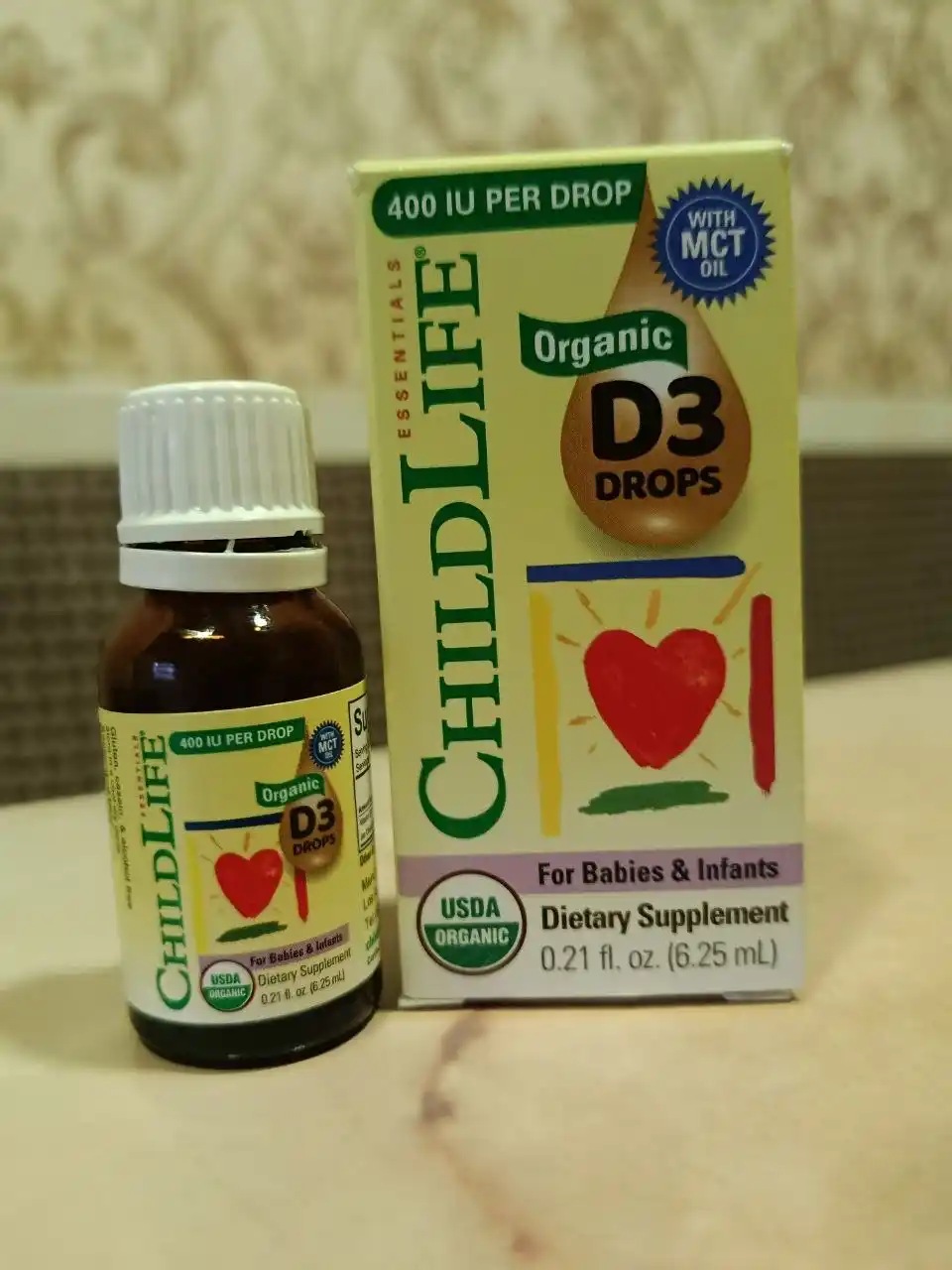 ChildLife Essentials,bolalar va chaqaloqlar uchun organik Vitamin D3, tomchilarda, 6,25 ml