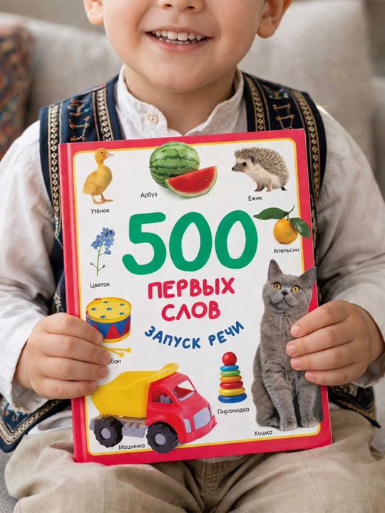 500 первых слов для малышей — развивающая книга для запуска речи - 