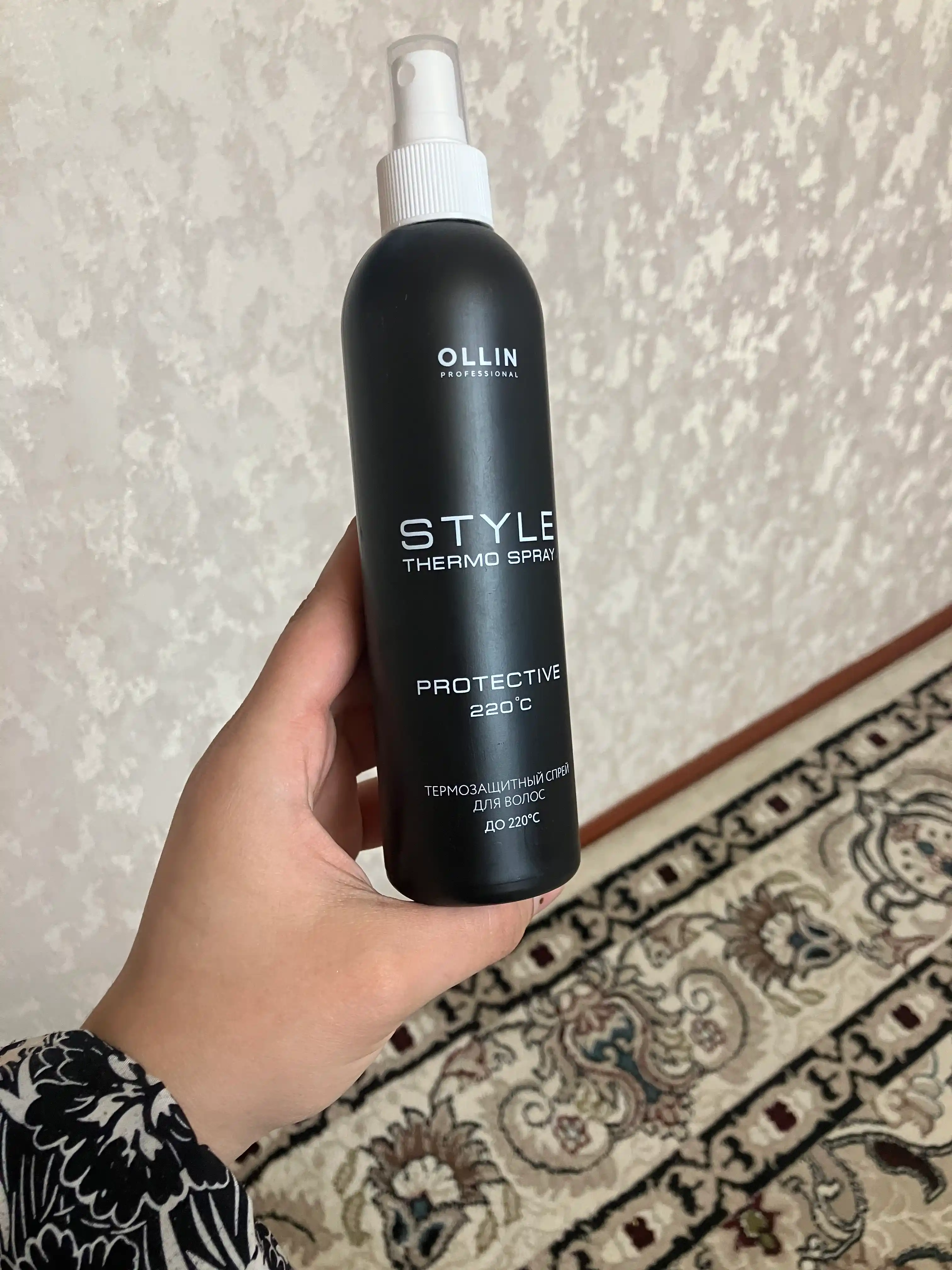 Профессиональный термозащитный спрей для волос Ollin для укладки с протеинами шелка, 250мл