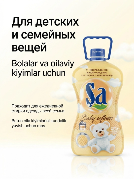 Гель для стирки SA + кондиционер, 5 л, до 100 стирок