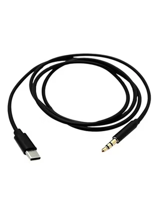 Type-C → avtomobil uchun 3,5 mm AUX audio kabeli JH-030 qora