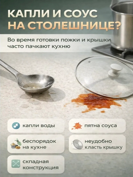 Подставка кухонная настольная для крышки и ложек