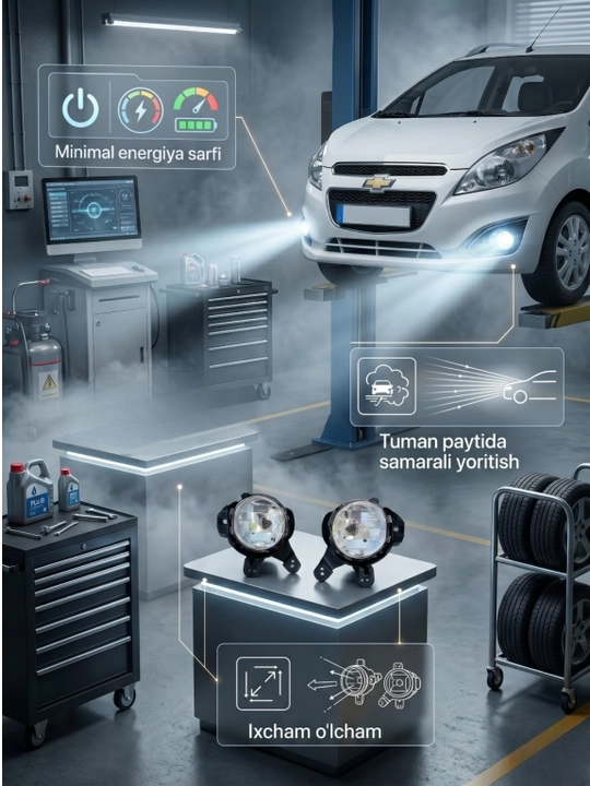 Противотуманные фары для Nexia 3,Cobalt, Jentra, Spark 2, Matiz туманки, левая и правая