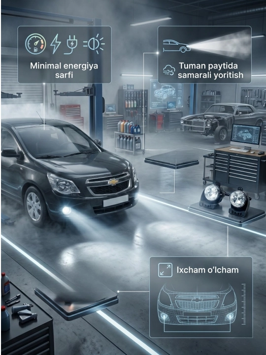 Противотуманные фары для Nexia 3,Cobalt, Jentra, Spark 2, Matiz туманки, левая и правая
